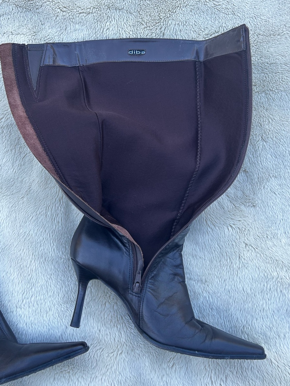 Diba Women's Brown Leather Mid-Calf Heeled Boots 7-1/2 - Picture 4 of 7
